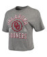 ფოტო #2 პროდუქტის Women's Gray Oklahoma Sooners Bishop Tri-Blend Knobi Crop T-shirt