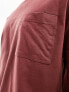 Фото #7 товара ASOS DESIGN long sleeved turtle neck t-shirt with pocket detail in washed burgundy