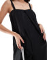 Фото #4 товара ONLY pleat detail wide leg jumpsuit in black