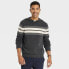 Фото #1 товара Men's Striped Hooded Pullover Sweater - Goodfellow & Co Dark Gray L