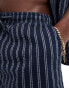 Jack & Jones co-ord seersucker short in navy stripe Синий, 2XL - Waist 101 cm - фото #4