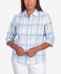 Фото #6 товара Petite Classic Pastels Cool Plaid Button Down Top