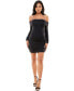 Women's Off Shoulder Cross Neck Mini Dress