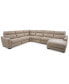 Фото #4 товара Gabrine 6-Pc. Leather Sectional with 2 Power Headrests & Chaise, Created for Macy's