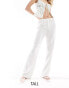 Фото #1 товара 4th & Reckless Tall exclusive linen mix tie waist wide leg trousers in white