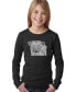 ფოტო #1 პროდუქტის Girls Word Art Long Sleeve T-Shirt - Pug Face