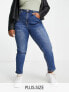 Фото #1 товара Simply Be mom jean in vintage blue wash