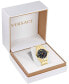 ფოტო #4 პროდუქტის Men's Swiss Greca Time GMT Gold Ion Plated Stainless Steel Bracelet Watch 41mm