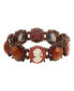 ფოტო #1 პროდუქტის Carnelian Ivory Cameo Stone Stretch Bracelet