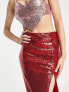 Фото #3 товара Collective the Label exclusive midaxi sequin skirt in red