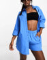 Lindex relaxed poplin beach shirt co-ord in blue