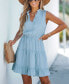 Women's Ruffled Tie Neck Mini Beach Dress