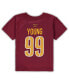 Фото #4 товара Preschool Boys and Girls Chase Young Burgundy Washington Commanders Mainliner Player Name and Number T-shirt