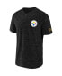 Фото #3 товара Men's NFL x Darius Rucker Collection by Black Pittsburgh Steelers Slub Henley T-shirt