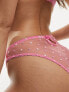 Фото #2 товара ASOS DESIGN Francine embroidered spot brazilian brief in pink