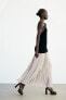 Фото #6 товара Плиссированная юбка из сатина ZARA