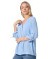 Women's Long Sleeve Collarless Tunic with D-Rings Top