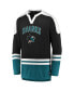 Men's Black, Teal San Jose Sharks Iconic Slapshot Long Sleeve T-shirt