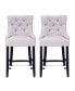 Фото #3 товара 24" Linen Tufted Buttons Upholstered Wingback Counter Stool (Set of 2)