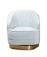 Furniture Fiore Glam and Luxe Upholstered Swivel Accent Chair