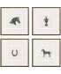 Фото #1 товара Equestrian Framed Art, Set of 4