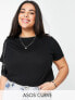 ASOS DESIGN Curve ultimate t-shirt with crew neck in cotton blend in black - BLACK