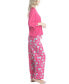 ფოტო #6 პროდუქტის Women's 3/4 Sleeve Top & Boot-Cut Pajama Pants Set