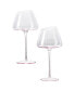 Home French Style Pink Crystal Burgundy Wine Glasses, Lead-Free Premium Champagne Glasses, Set of 2