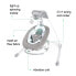 Фото #7 товара Ingenuity Pemberton 2 in 1 Portable Baby Swing and Rocker with Lights, Vibrations, Melodies, Volume Control, Smartphone Function and USB Port