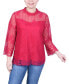 ფოტო #1 პროდუქტის Women's 3/4 Sleeve Lace Blouse