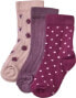 Socken mit Blumen- & Punkte-Muster, rosa + lila, Gr. 27/29, 3 St