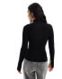 Threadbare high neck split sleeve jumper in black