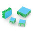 Фото #5 товара Set of heat sinks for Raspberry Pi - with heat transfer tape - green - 4pcs.