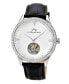 ფოტო #1 პროდუქტის William Tourbillion Silver Tone & Black Men's Watch 1301AWIL