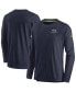 ფოტო #4 პროდუქტის Men's College Navy Seattle Seahawks Sideline Lockup Performance Long Sleeve T-shirt