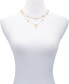 ფოტო #2 პროდუქტის Gold-Tone Crystal & Textured Logo Layered Pendant Necklace, 16" + 2" extender