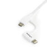 Фото #10 товара StarTech.com 1 m (3 ft.) 2 in 1 Charging Cable - USB to Lightning or Micro-USB for iPhone / iPad / iPod / Android - Apple MFi Certified - Multi Phone Charger - USB 2.0 - 1 m - USB A - Micro-USB B - USB 2.0 - White