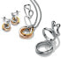 Silver earrings Trio Rose Gold DE389