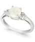 ფოტო #1 პროდუქტის Opal (3/4 ct. t.w.) & Diamond (1/10 ct. t.w.) Ring in 14k White Gold