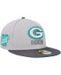 ფოტო #2 პროდუქტის Men's Gray, Graphite Green Bay Packers Aqua Pop 59FIFTY Fitted Hat