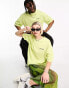 Фото #4 товара COLLUSION Unisex mirror logo t-shirt in lime green