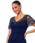 ფოტო #4 პროდუქტის Petite Beaded Scallop-Sleeve Cascading Dress