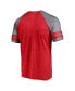 Фото #4 товара Men's Heather Red Minnesota Twins Utility Two-Stripe Raglan Tri-Blend T-shirt