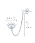 ფოტო #3 პროდუქტის Eye lash CZ Accent Evil Eye Double Pierced Cartilage Ear Lobe Helix Chain & Ball Ear Stud Earrings For Women Body Piercing .925 Sterling Silver