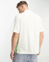 Sergio Tacchini Tano revere shirt in cream and green stripe