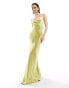 Фото #3 товара Pretty Lavish Keisha satin maxi dress in chartreuse