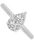 ფოტო #3 პროდუქტის Diamond Pear-Shaped Cluster Engagement Ring (3/4 ct. t.w.) in 14k White Gold