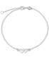 ფოტო #1 პროდუქტის Double-Heart Chain Ankle Bracelet in Sterling Silver