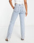 Фото #8 товара ASOS DESIGN 90s straight jeans in light blue with embelished hem