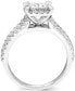 ფოტო #2 პროდუქტის Diamond Princess Quad Cluster Halo Engagement Ring (1 ct. t.w.) in 14k White Gold